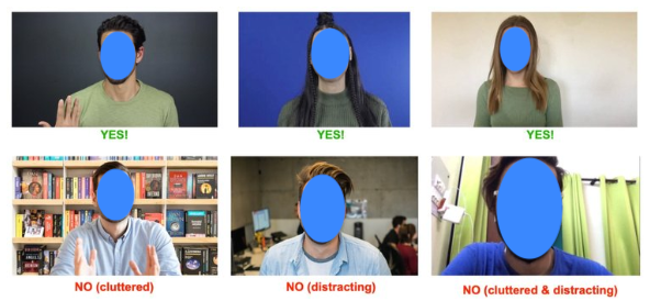 Self-tape background examples